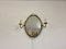 Vintage Swedish Brass Mirror with Sconces, 1950s 7