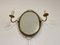 Vintage Swedish Brass Mirror with Sconces, 1950s 6