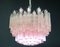 Murano Glass Pink Quadriedri Chandelier from Mazzega, 1980s, Image 9