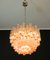 Murano Glass Pink Quadriedri Chandelier from Mazzega, 1980s, Image 8