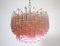 Murano Glas Pink Quadriedri Kronleuchter von Mazzega, 1980er 10