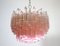 Murano Glass Pink Quadriedri Chandelier from Mazzega, 1980s, Image 10