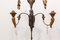 Large Standing Candleholder with 5 Lights in Forged Iron and Wood Carving, 1950s 5
