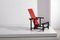 Italienischer Sessel in Rot & Blau von Gerrit Rietveld für Cassina, 1990er 3