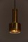 Glass and Brass Pendant Lamp by Kay Korbing for Lyfa, Denmark, 1960s, Set of 2 2