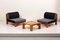 Lounge Chairs and Coffee Table Set in the Style of Charlotte Perriand, 1950s, Set of 3 7