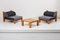 Fauteuils et Table Basse dans le Style de Charlotte Perriand, 1950s, Set de 3 10