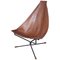 Geschlossener Lotus Sessel aus Leder & Stahl von Dan Wenger 1