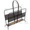 French Black and Brass Magazine Rack or Stand by Mathieu Matégot, 1950s 1