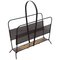 French Black and Brass Magazine Rack or Stand by Mathieu Matégot, 1950s, Image 1