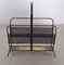 French Black and Brass Magazine Rack or Stand by Mathieu Matégot, 1950s 4