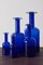 Vases de Plancher Bleus par Otto Brauer pour Holmegaard, 1960s, Set de 5 3