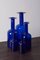 Blue Floor Vases by Otto Brauer for Holmegaard, 1960s, Set of 5 4