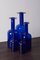 Blue Floor Vases by Otto Brauer for Holmegaard, 1960s, Set of 5, Image 4