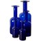 Blue Floor Vases by Otto Brauer for Holmegaard, 1960s, Set of 5 1