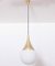 Brass and Satin Glass Pendant Lamp in the Style of Stilnovo, 2000s 3