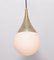 Brass and Satin Glass Pendant Lamp in the Style of Stilnovo, 2000s 4