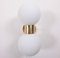 Brass and White Glass Wall Lamp or Sconce in the Style of Stilnovo, 1970s 2