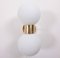 Brass and White Glass Wall Lamp or Sconce in the Style of Stilnovo, 1970s, Image 2