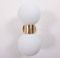 Brass and White Glass Wall Lamp or Sconce in the Style of Stilnovo, 1970s, Immagine 2