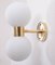 Brass and White Glass Wall Lamp or Sconce in the Style of Stilnovo, 1970s, Image 4