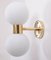 Brass and White Glass Wall Lamp or Sconce in the Style of Stilnovo, 1970s, Imagen 4