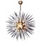 Large Murano Glass and Brass Chandelier 1