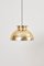 Large Brass Pendant Lamp with Fabric, 1970s 9