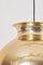 Large Brass Pendant Lamp with Fabric, 1970s, Imagen 8
