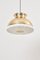 Large Brass Pendant Lamp with Fabric, 1970s, Imagen 4