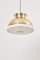 Large Brass Pendant Lamp with Fabric, 1970s, Immagine 4