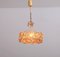 Lámpara de araña de latón dorado y cristal incrustado de Palwa, años 60, Imagen 3