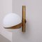 Brass and White Glass Sconce in the Style of Stilnovo 5
