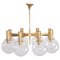 Large Brass Chandelier with 8-Arms from Interna, 1960s, Image 1