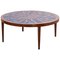 Wood Coffee Table with Copper and Enamel Style Top, 1970s 1