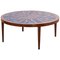 Wood Coffee Table with Copper and Enamel Style Top, 1970s, Imagen 1