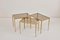Brass and Glass Nesting Tables from Münchner Werkstätten, 1960s, Set of 3 5