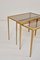 Brass and Glass Nesting Tables from Münchner Werkstätten, 1960s, Set of 3 2