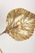 Large Three Rhubarb Leaves Brass Floor Lamp by Tommaso Barbi, 1970s, Image 5