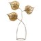 Large Three Rhubarb Leaves Brass Floor Lamp by Tommaso Barbi, 1970s, Image 1