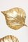 Lampada da terra grande a tre foglie di rabarbaro in ottone di Tommaso Barbi, anni '70, Immagine 4