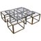 Large Coffee Table in Brass and Chrome with Nesting Tables from Maison Charles, 1960s, Set of 5 1