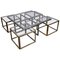 Large Coffee Table in Brass and Chrome with Nesting Tables from Maison Charles, 1960s, Set of 5, Image 1