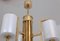 Large Brass and Iridescent Glass Chandelier, 1980s 6