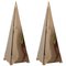 Large Brass Pyramid Table Lamps, 1980s, Set of 2, Image 1