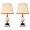 French Table or Console Lamps with Travertine Ostrich Egg, 1970s, Set of 2 1