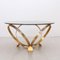 Round Brass Geometric Rings Coffee Table with Glass Top by Knut Hesterberg, 1970s 5