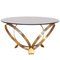 Round Brass Geometric Rings Coffee Table with Glass Top by Knut Hesterberg, 1970s 1