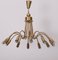 Large Brass Sputnik 12-Light Chandelier, 1950s 2