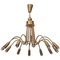 Large Brass Sputnik 12-Light Chandelier, 1950s 1